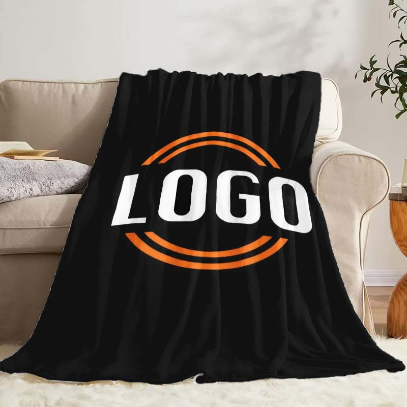 TEMU 1pc Custom Photo Logo , Team Logo, Themed Flannel Blanket, Suitable For Sofa, Living Room Nap Blanket, For Outdoor Travel, Camping Blanket