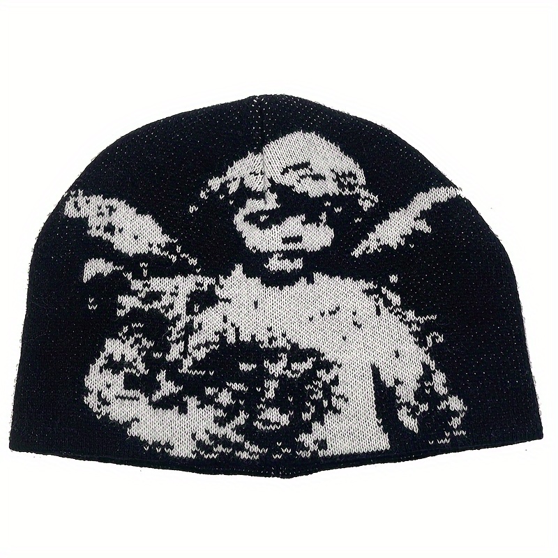 TEMU Bonnet Jacquard – Bonnet Bord Doux et Extensible, Bonnet d'Hiver Léger Style Y2K pour Femme et Homme, Coupe Réglable Noël