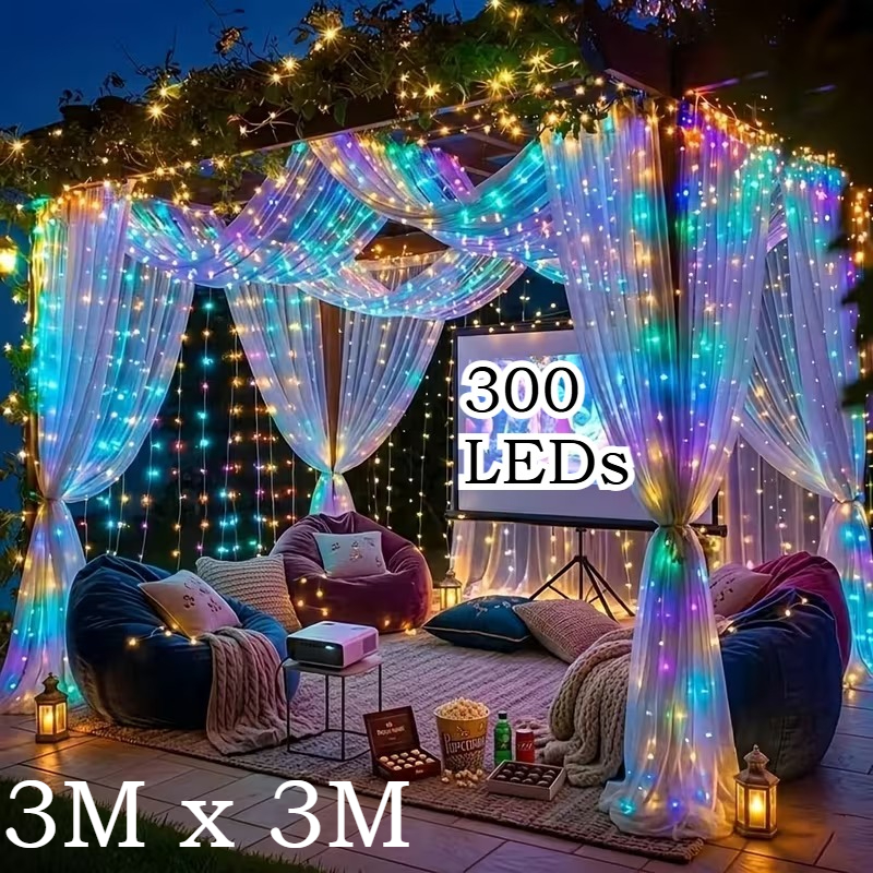 TEMU Usb Decorative Light - Fairy Curtain Light, Usb Powered, With 8 Flashing , Perfect For Decorating Window Sills, New Year Celebrations, Bedrooms,