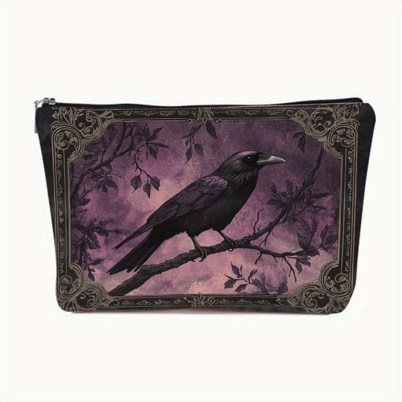 Temu – TEMU 1pc, Crow Tuester Makeup Bag, Safety Zipper, Travel Makeup Bag, Zipper Light Makeup Bag, Multi-functional Makeup Bag, Makeup Bag, Toiletries Bag