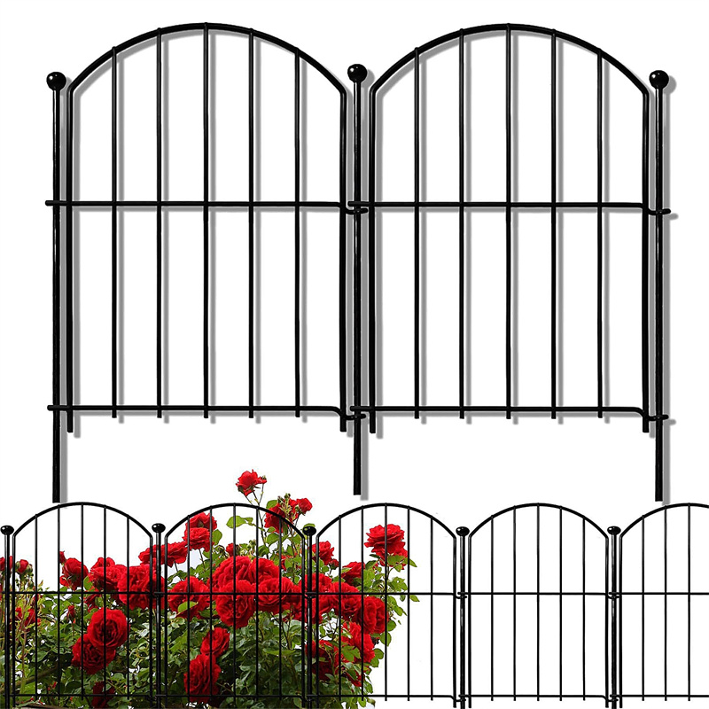 Image of 【3d】 [3d] Decorative Garden Fence, Metal Garden Fence 10 Panels, Outdoor Decorative Fence No Dig Fence Border Fence Dog Fence For Flower Bed, Yard, Animal Barrier