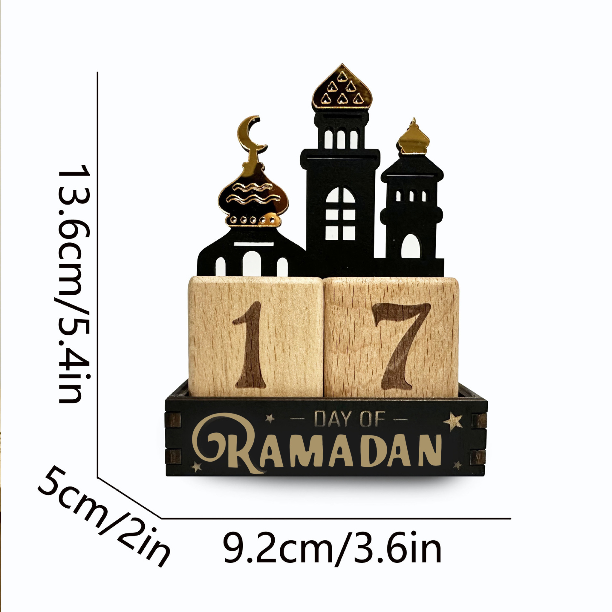Wooden Ramadan Advent Calendar With 30-day Countdown - Wall/ Tabletop Decorations, No Electricity Needed