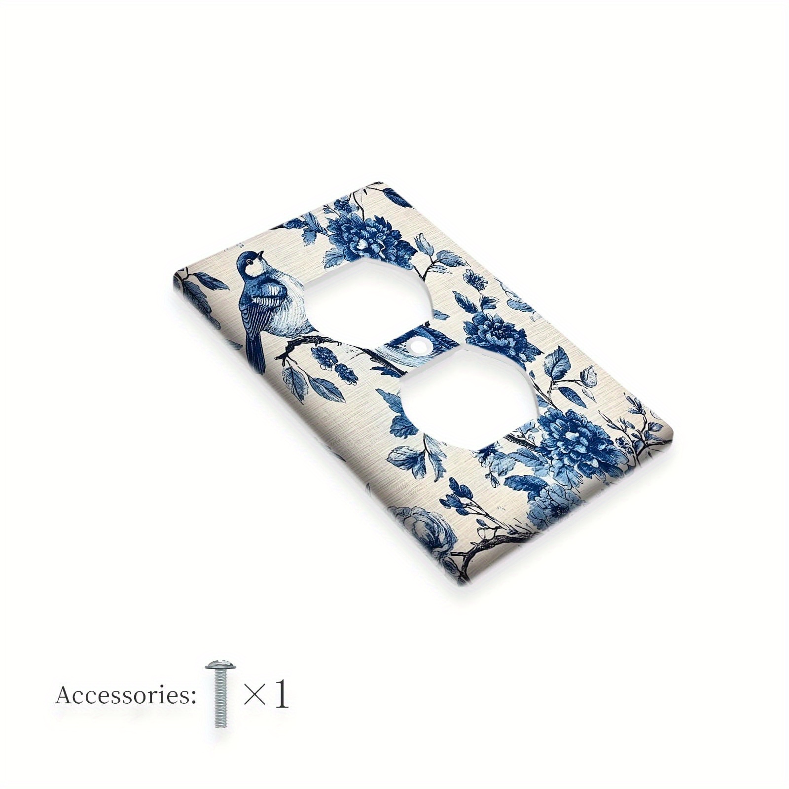 TEMU 1pc Plaque de couvercle de interrupteur 1Gang/2Gang Oiseaux et Fleurs pour Décoration de Pièce Décorative dans Chambre à Coucher, Salle de Bain