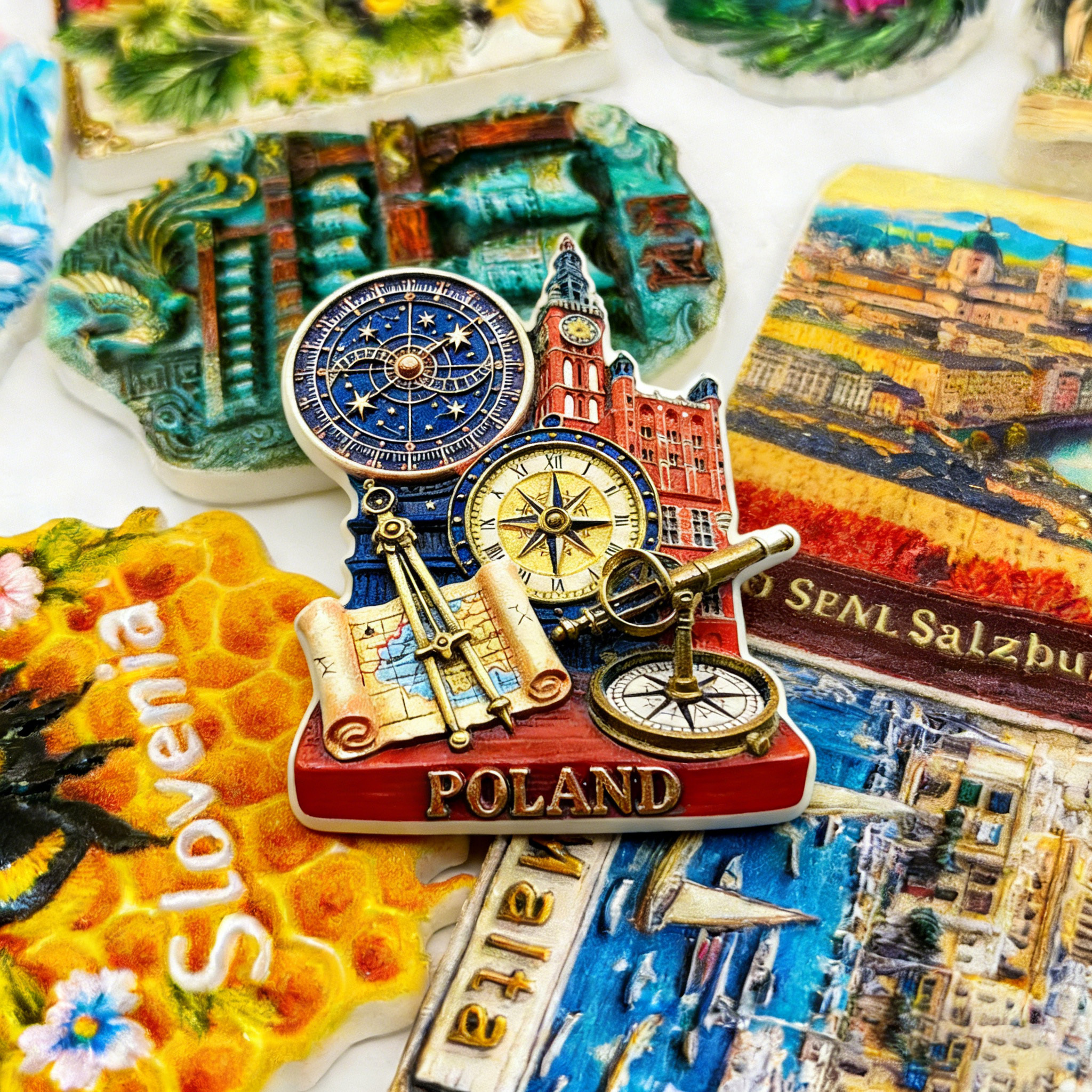 TEMU 1pc Of Polish Astrolabe Astronomical Clock 3d Refrigerator Magnet, High-end Embossed Resin Craft Exquisite Refrigerator Magnet, Kitchen Creative