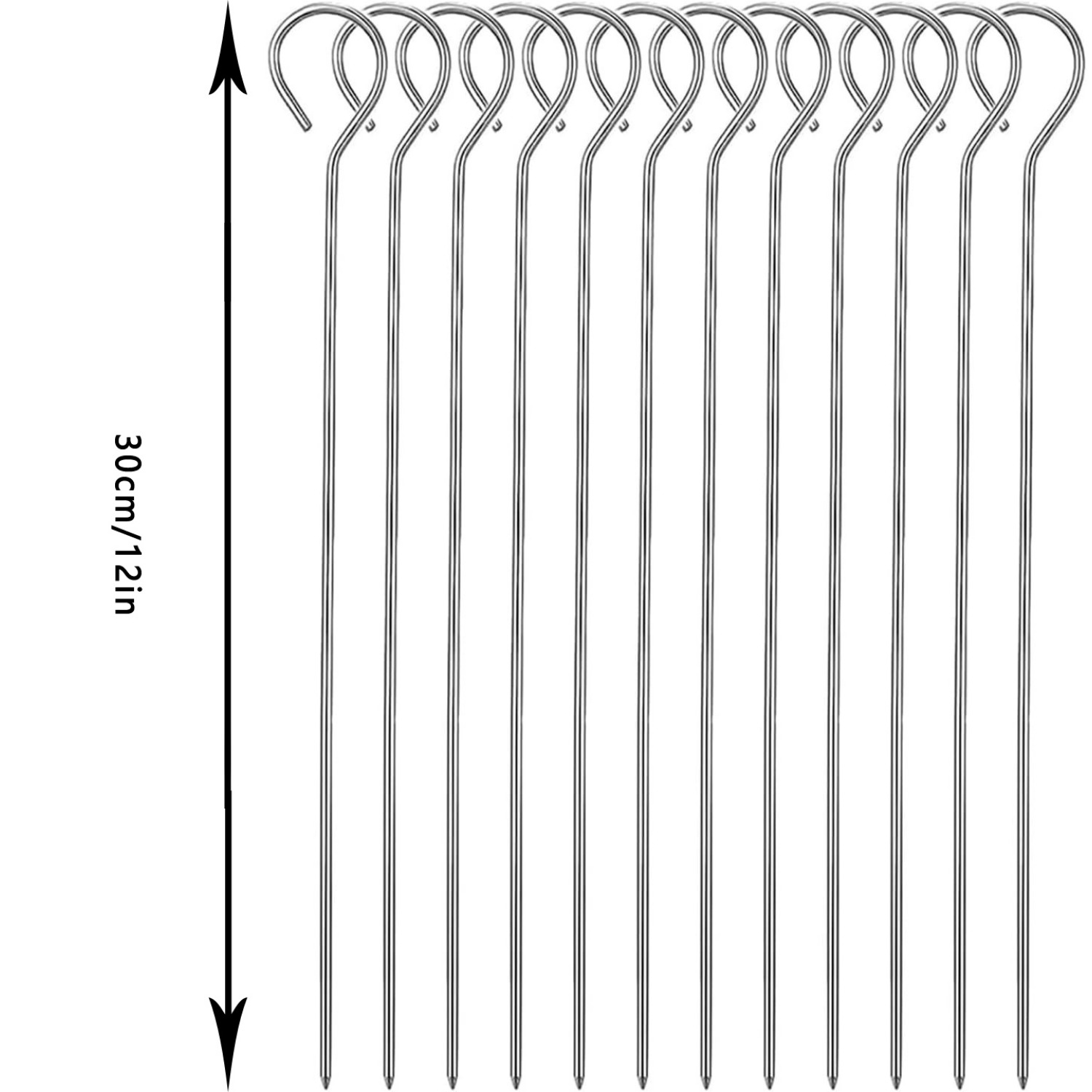 TEMU 12 brochettes de barbecue en acier inoxydable de 6 à 12 pouces - Ajouts pour barbecue, attaches réutilisables pour barbecue adaptées aux