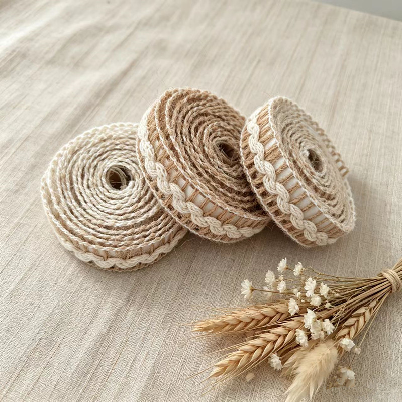 TEMU 3 Rollos de Cintas Autoadhesivas de Natural, Color Descafeinado y Café, Bordes Festoneados Tejidos Hechos a , 1.8Cm X 122.9Cm - Cintas