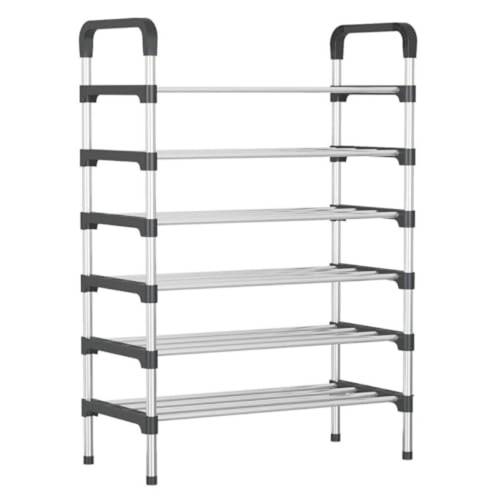 6 layer shoe storage organizer rack black