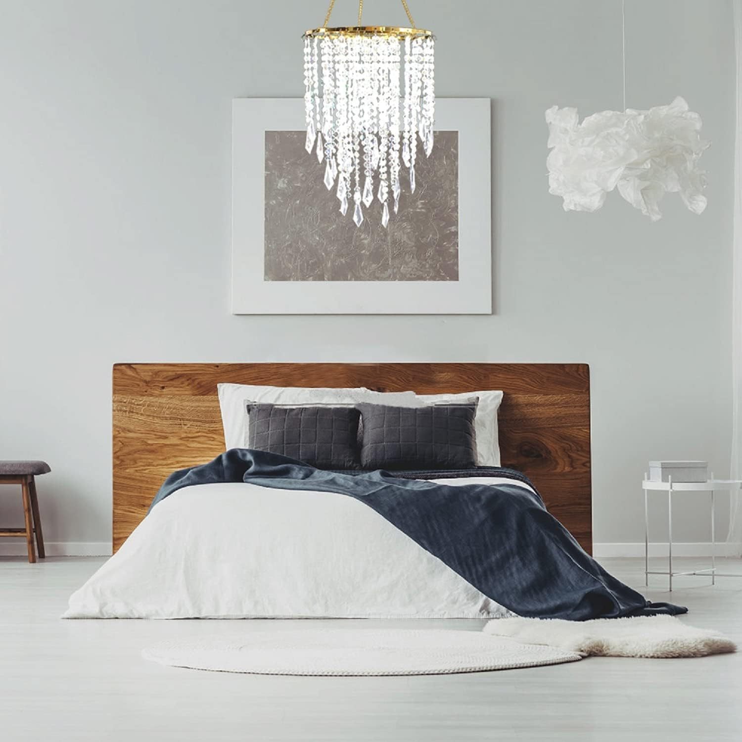 3 tier acrylic chandelier ceiling light shade with   elegant beaded hanging pendant lampshade for bedroom wedding party decor 12 9 h x 8 7 w party ceiling light luxurious chandelier tiered chandelier chandeliers for ceiling details 6