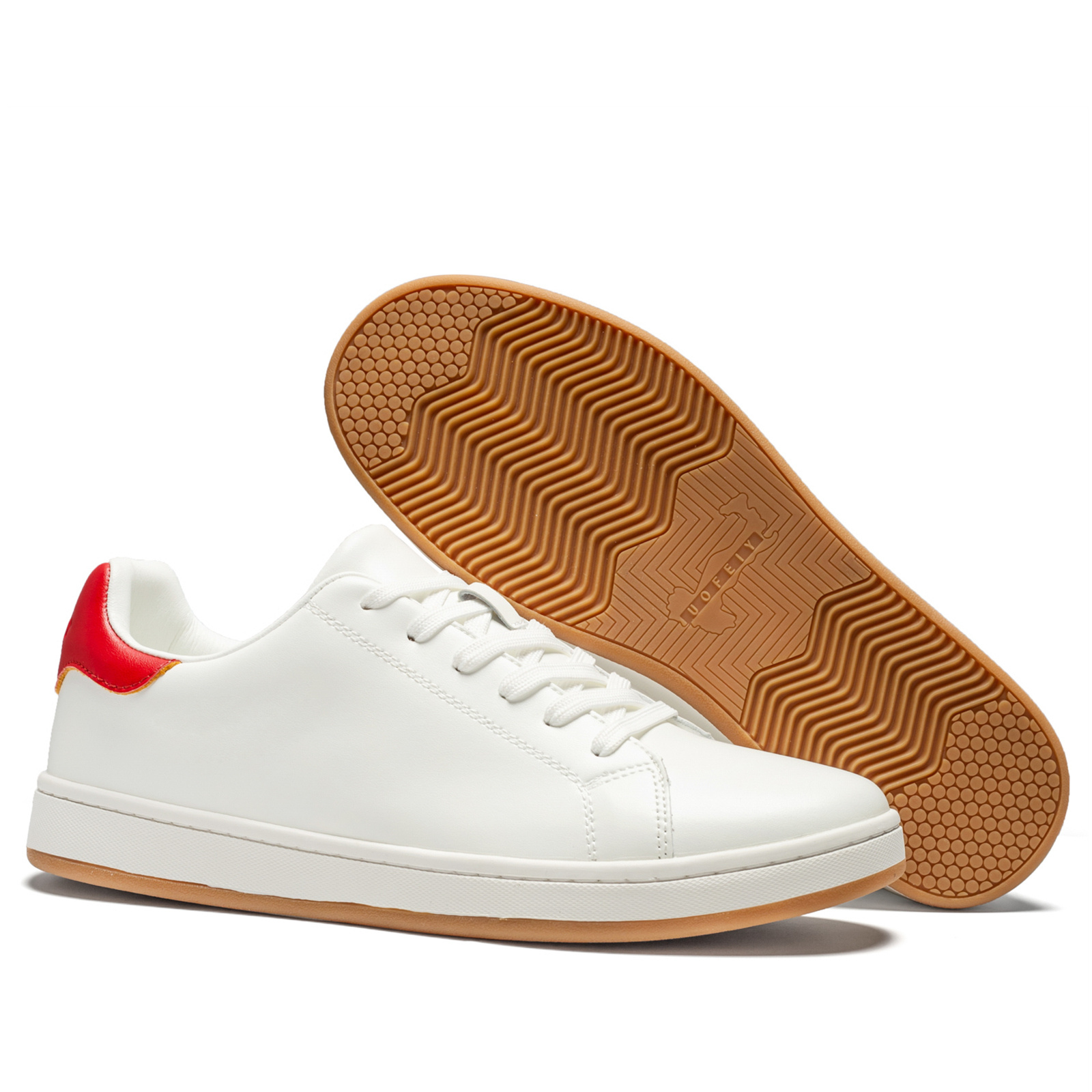 U.OFEIY Men'S Fashion Sneaker - Preppy Casual All-Season Streetwear with Solid Color Split Cow Faux Leather Upper, Round Toe, Lace Closure, Synthetic Faux Leather Lining, EVA & Fabric Insole, Rubber Sole for Casual & Vacation