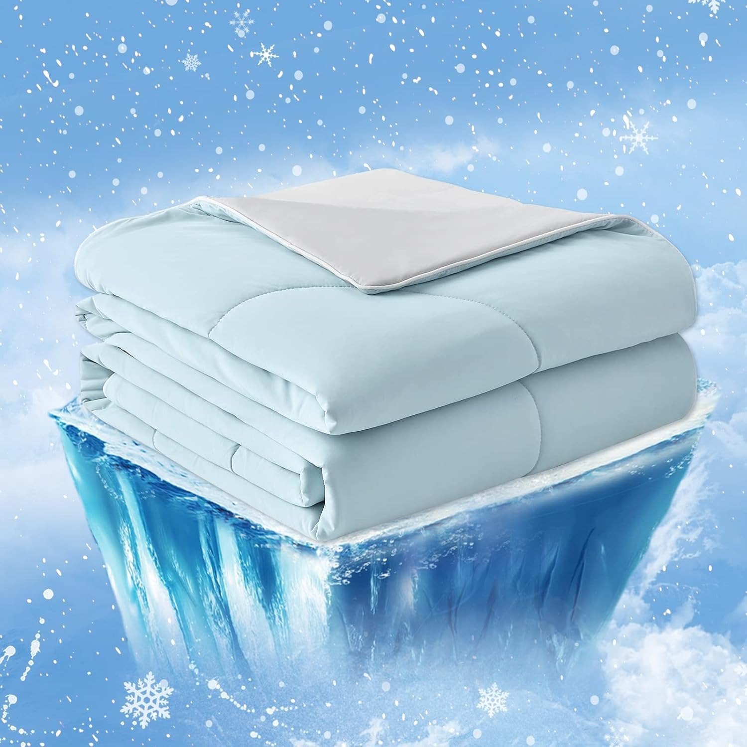 TEMU Comforter, Refreshing Blankets For Warm Sleepers And , Gray Quilt For Couch Or Bed, Soft Lightweight Silk Smooth