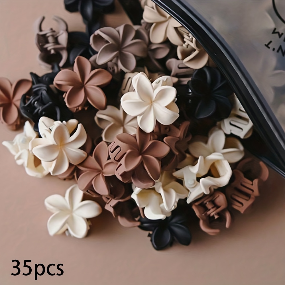 E-shop 35 Stück Universal Mini Haarspangen für Damen - Blumen Pony Haarspangen, Mini Haarstyling Clips, Einfache Haarspangen, Retro Top Clips für
