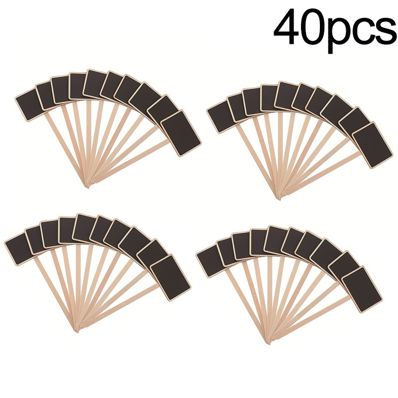 TEMU 40pcs Pack Wood Mini Chalkboard Plant Labels - T-shaped Suitable For Garden,,, Party Decor With Chalkboard & Wood Sticks For Diy Succulent Tags,