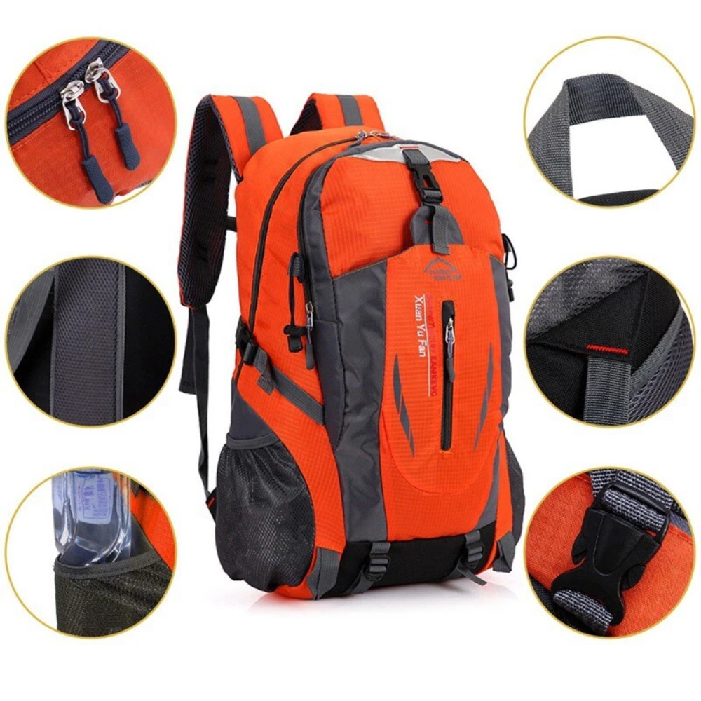 40l Hiking Backpack Lightweight Layered Storage Zipper Anti Theft Pocket For Hiking Camping