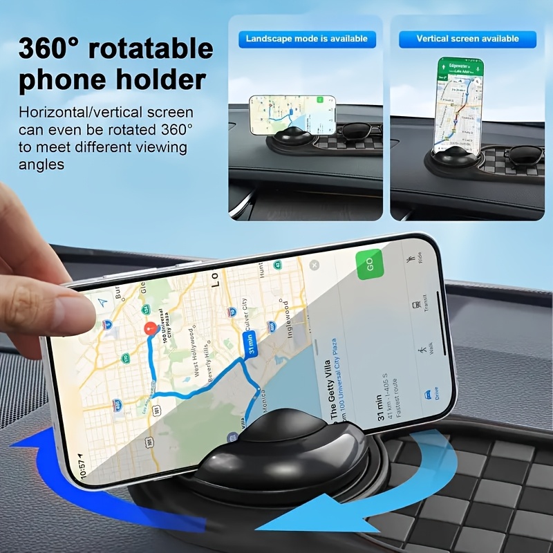 TEMU Multifunctional Car Anti-slip Phone Holder For Dashboard - Non-slip Sticky Mount Stand For Car, Adjustable And For Phones, Gps, And Additions