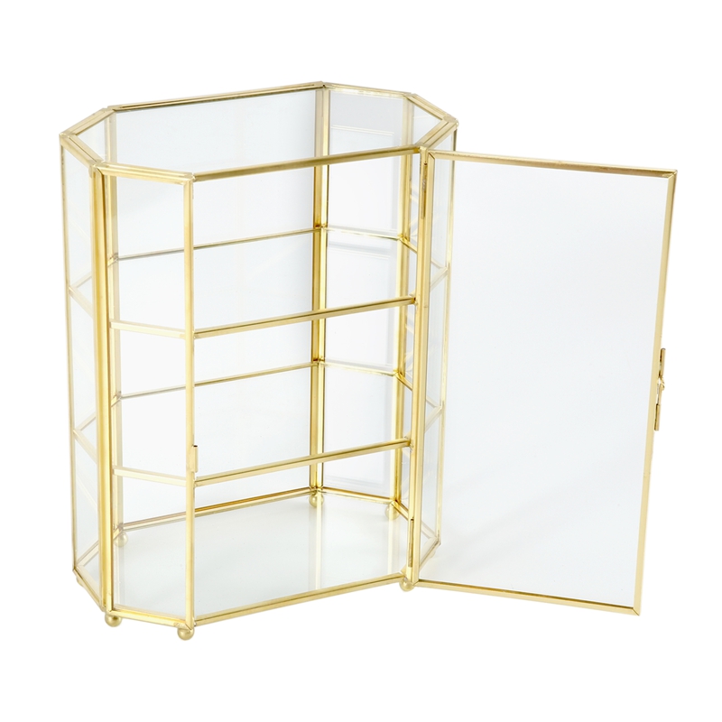 3-tier Jewelry Box Glass Makeup Organizer Jewelry Box Multifunction Display Case For Dressing Table Decoration Storage