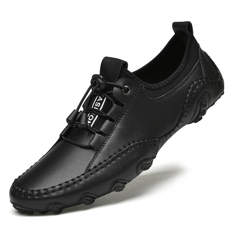 Men's Big Size Loafers One-piece Breathable Casual Shoes Soft Sole Driving Lazy Shoes