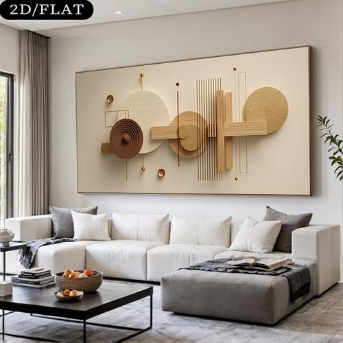imagen del artículo 1 pieza abstracto geométrico moderno para pared - mural de texturizado sin con cálidos, panel de en colores neutrales para sala, dormitorio, pasillo - estilo contemporáneo y retro 31.49x62.99 pulgadas/80 cm, 2d