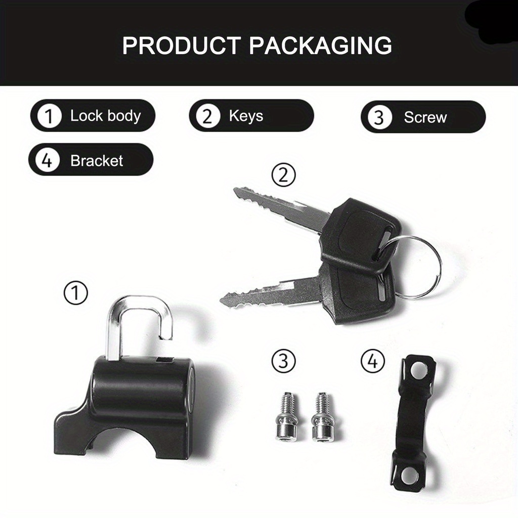 TEMU Universal Motorcycle Helmet Lock Anti-theft Helmet Security Lock Handlebar Mount For Motorcycle Accessories Scooter Lock