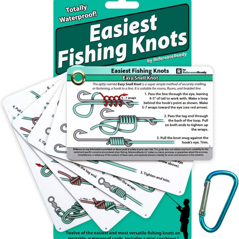 TEMU 5 Fishing Knot Guide Cards Set - 12 Simple Knots Waterproof Durable Pvc Portable Fishing Tackle For