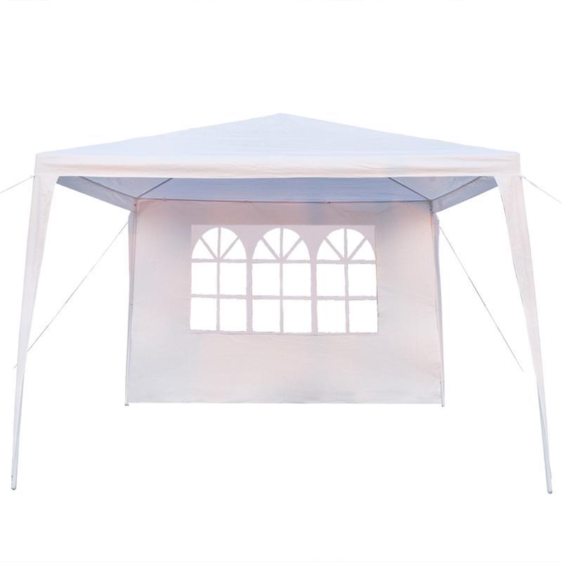 118.11*118.11inch 3-sided outdoor party tent, pergola, convenient awning, beach awning, PE cloth, plastic-sprayed iron pipe, spiral pipe, UV protection, easy to install, suitable for beach, backyard, camping picnic, barbecue, RV lawn, pool rest