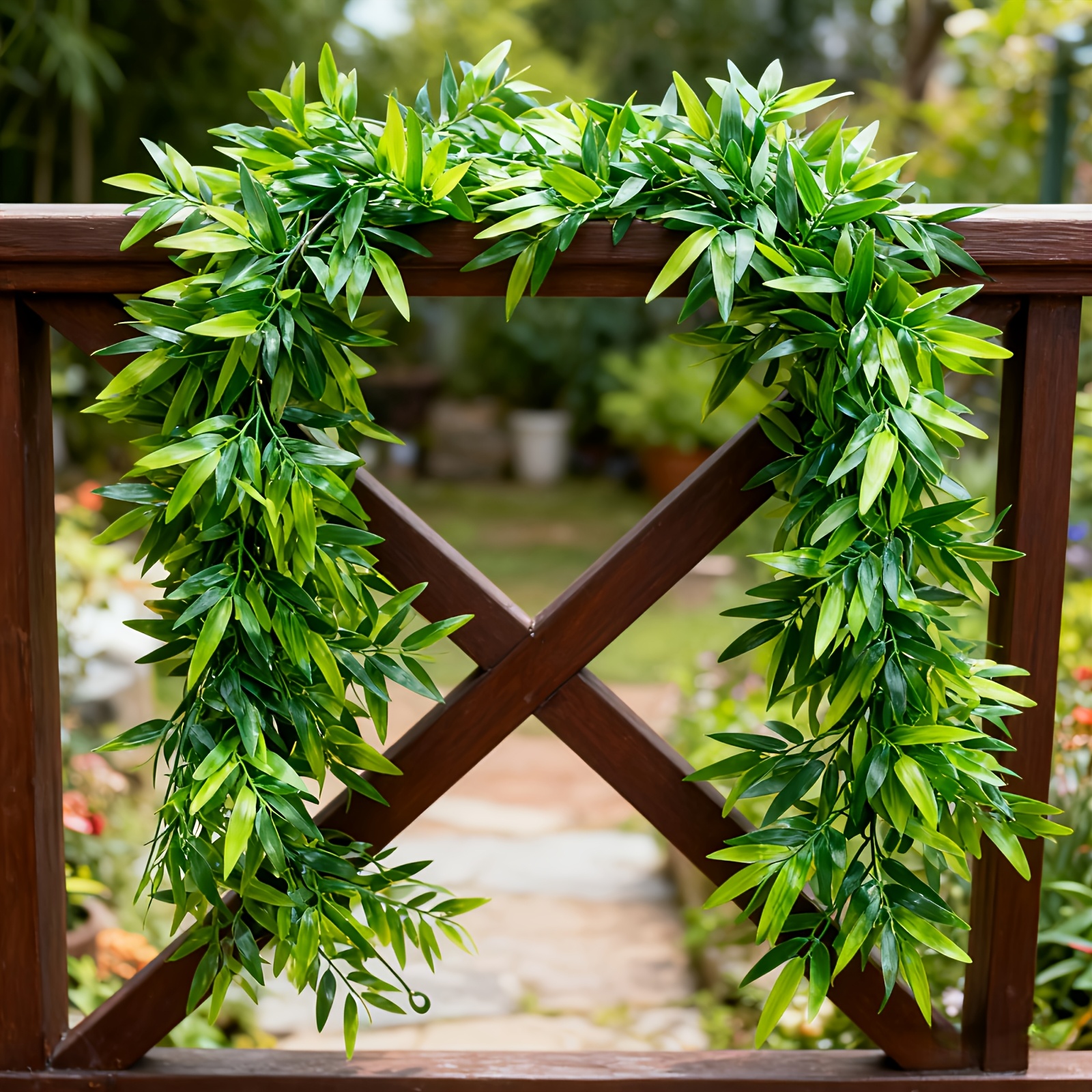 TEMU 68.89inch- Spring Must-have 2 Realistic Artificial Bamboo Leaves Vines- Hanging Plants Suitable For Home And Commercial Decoration, Perfectly