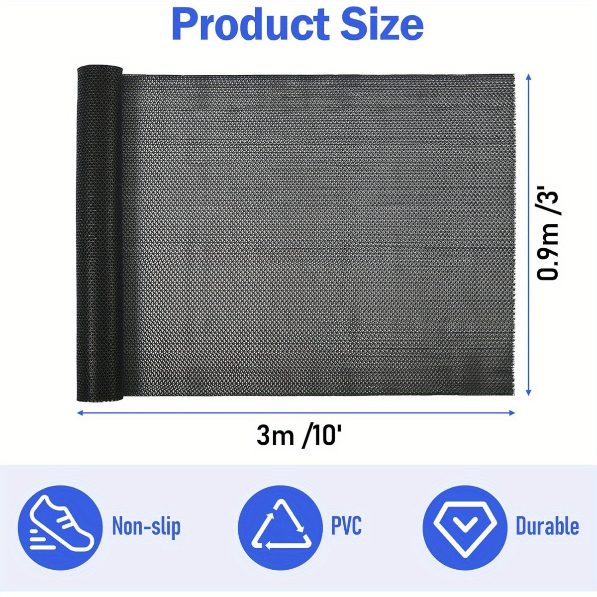 Image of Waterproof Drainage Mat Commercial-grade 3x10-foot Heavy-duty Pvc Non-slip Floor Mat (perforated) Ideal For Pool Decks, Bathrooms, Kitchens, Bars, Garages, And Indoors Or Outdoors