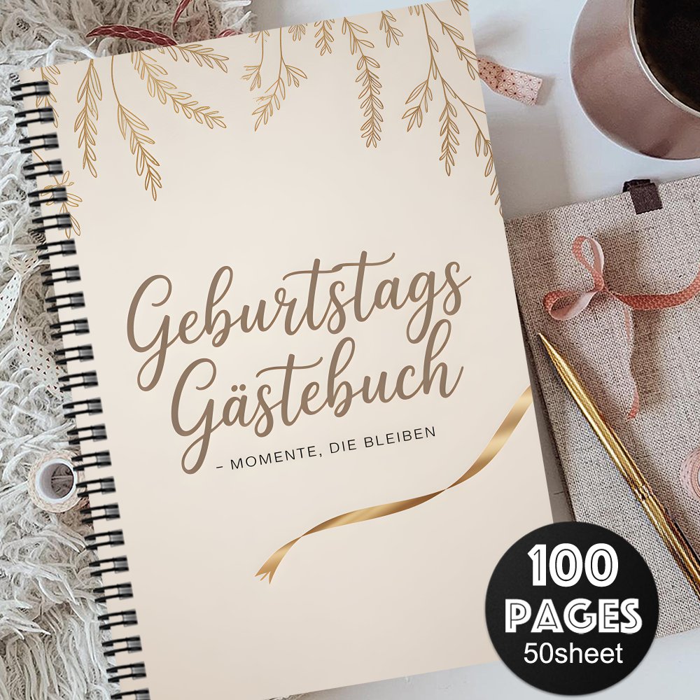 E-shop Geburtstags-Gästebuch im deutschen Stil, ein Retro-Album zur Aufbewahrung von Erinnerungen, für Geburtstagsfeiern. Es dient als Eintrittsbuch