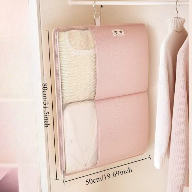 TEMU Borsa da appendere a compressione per , 1 pz, borsa a rete da parete con gancio in metallo per armadio , borsa da appendere per articoli di
