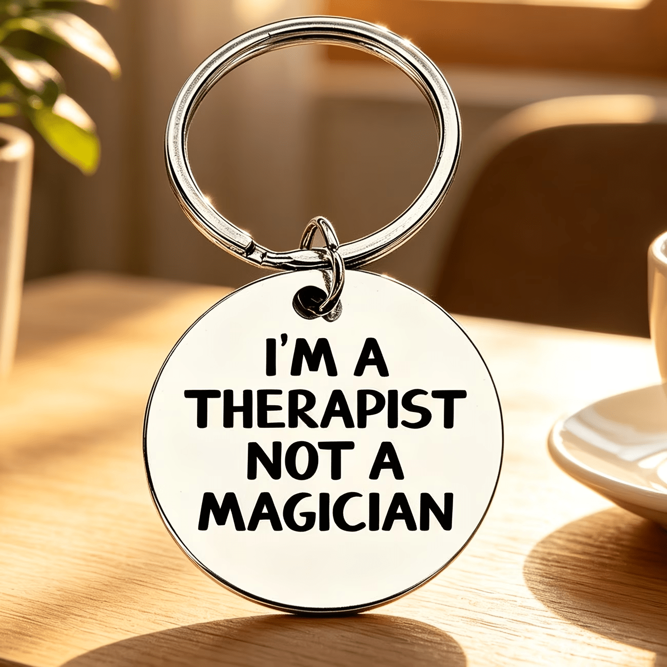 TEMU Item 1, I Therapist, Not A Magician. Humorous Mental Stainless Steel Keychain, Perfect For Mental Professionals And Supporters, A Professional