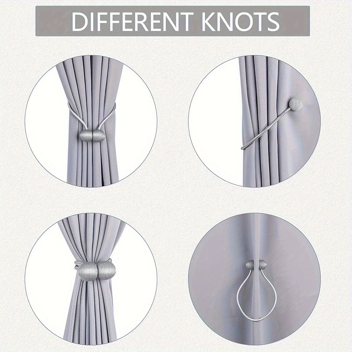 Set of 6 Durable Magnetic Curtain Ties for Securing Drapes, Ideal for Both Indoor And Outdoor Settings