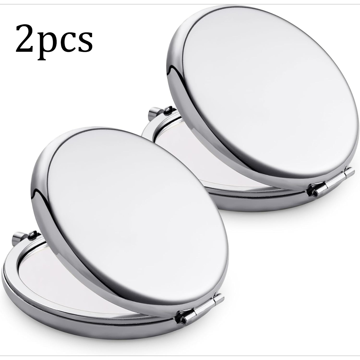 TEMU Compact Mirror For Purse, Premium Metal Pocket Makeup Mirror, Double-sided 1x/2x Magnifying Portable Folding Travel Vanity Mirror, Elegant