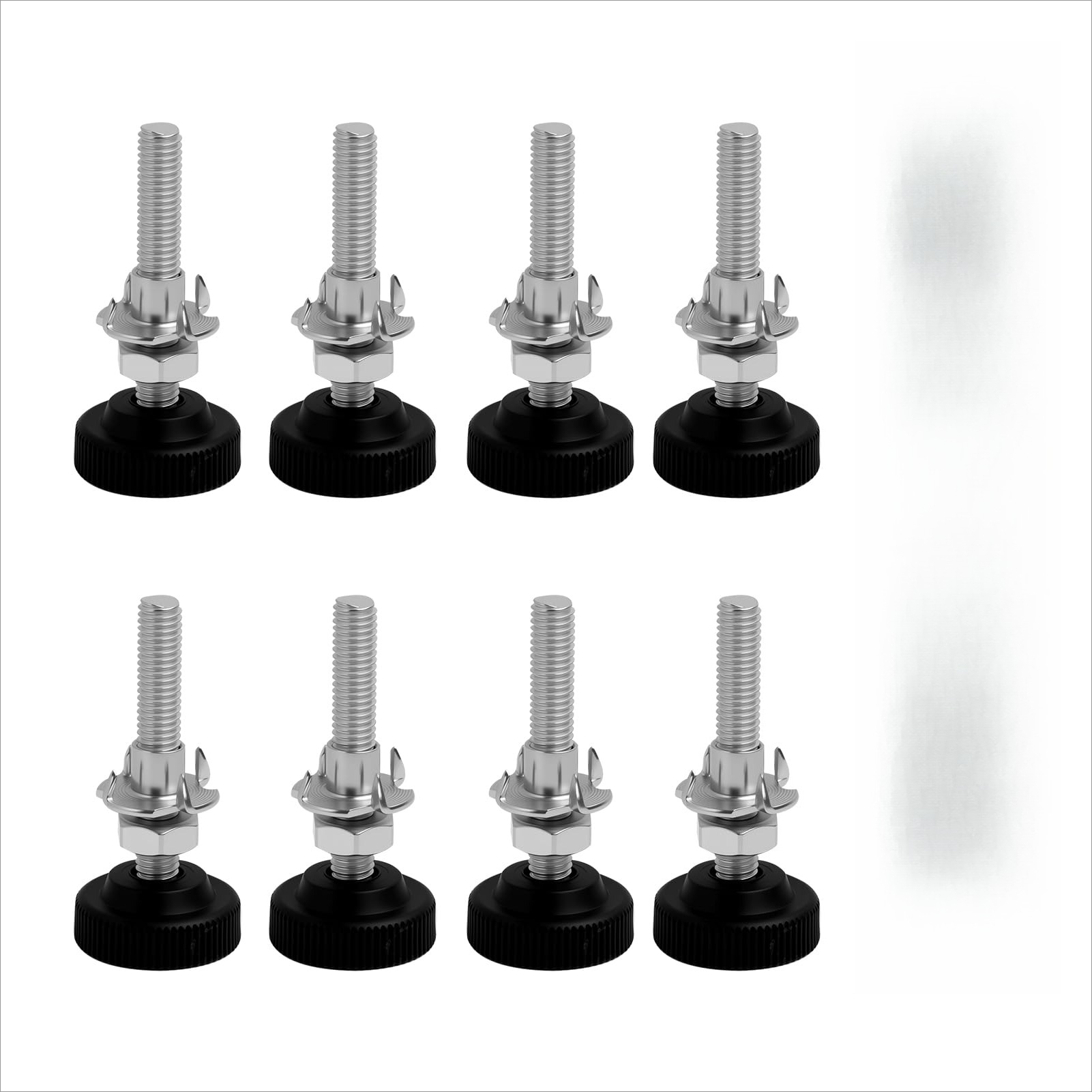 TEMU Collection Of 8 M8 X 50 Mm Adjustable Feet With Screws, Height-adjustable Supports For Furniture Legs, M8 Adjustable Furniture Feet, M8 Buffers