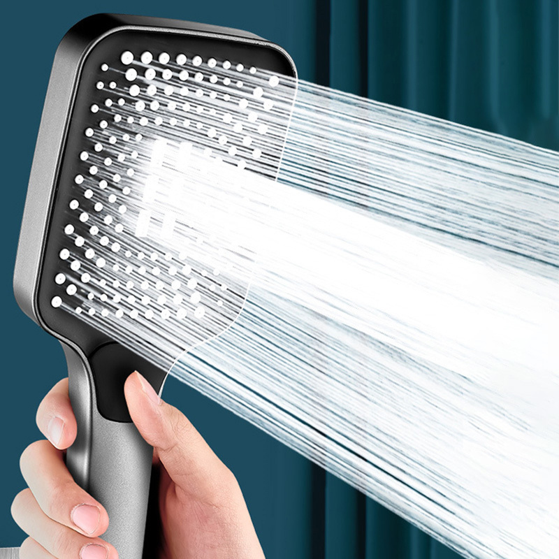 3-Gear Pressurized Shower Head with 2M Hose