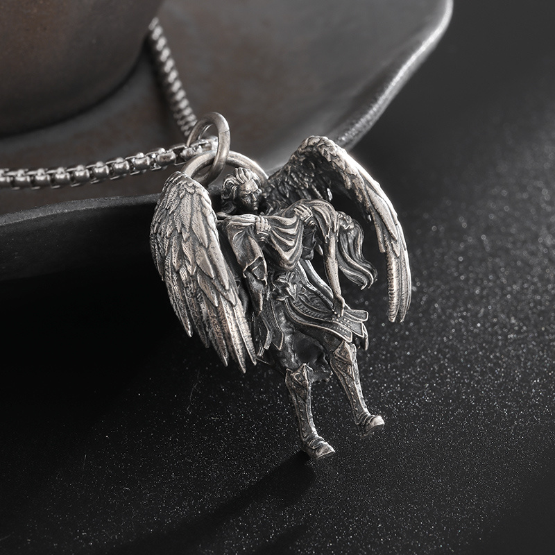 Redemption Angel Necklace with Gothic Wing Pendant