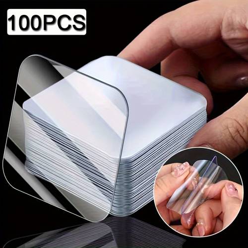 100 stück super starkes doppelseitiges klebeband transparent, ohne bohren oder nägel, für kunststoff, , metall, , trockenbau und oberflächen