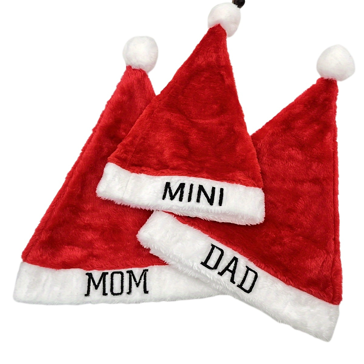 

3pcs Christmas Set - Mom, Dad & | Santa | For Parties & | Embroidered