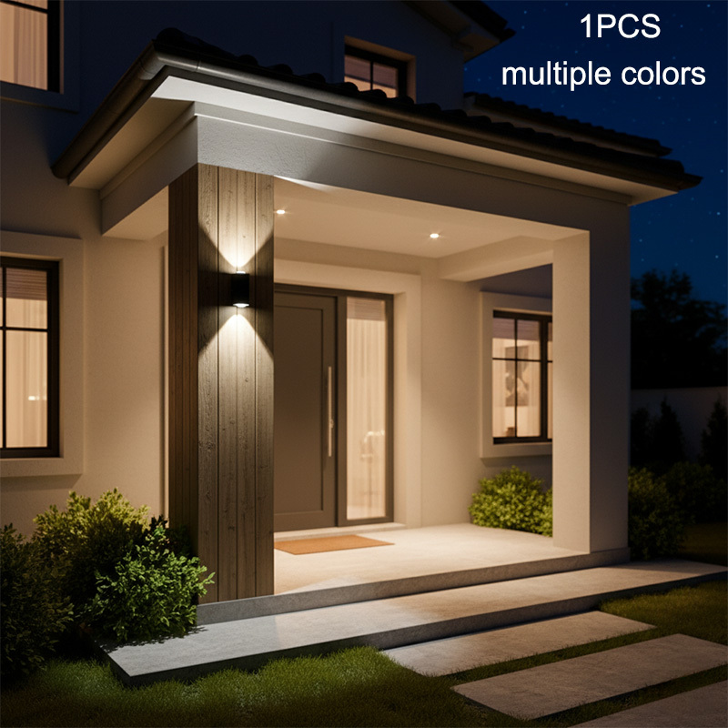 TEMU 1pc Solar Wall Light, 2led Outdoor Wall Light, Ideal For Home Fence Decoration, Park Decoration, Christmas Decor, New Year Lights, Gifting,