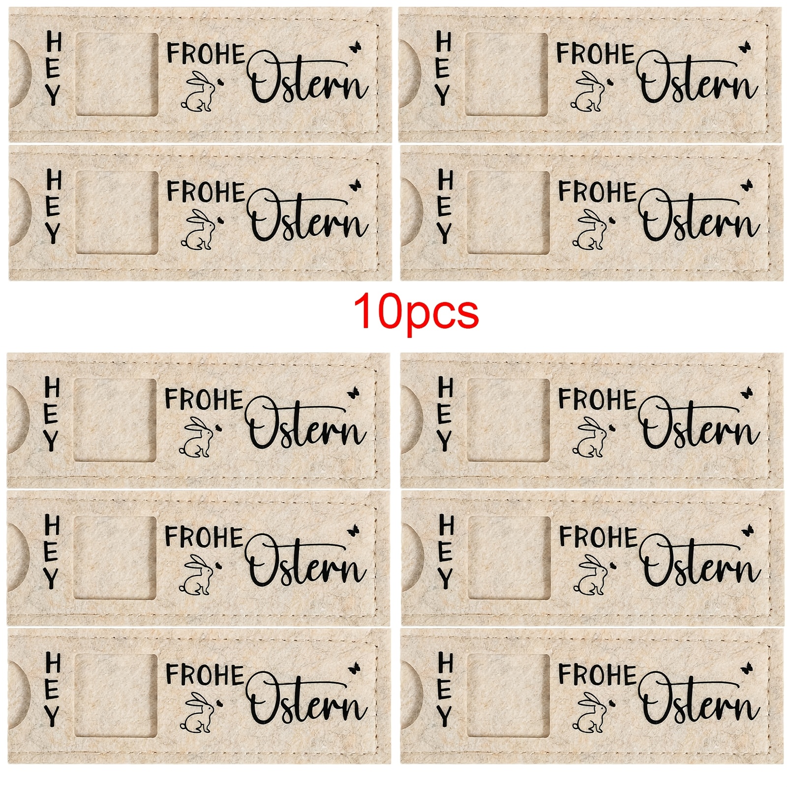 Image of Set Of 10 Felt Party Packaging Kits | "" Premium Textured Print, Easter Chocolate Gift Bags, Unisex, Party Celebration Bags (chocolate Not Included)