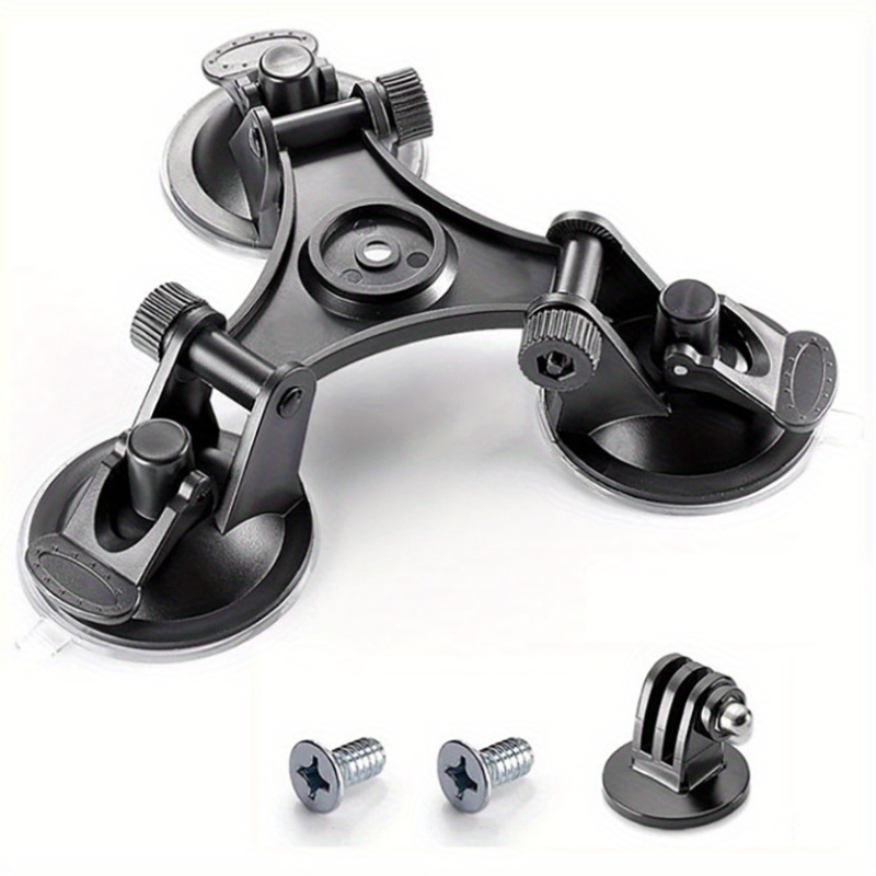 TEMU Universal Camera Fixing Bracket - Heavy-duty Suction Cup Tripod, Suitable For Action Cameras, Dash Cams, Action Video Cameras, Car Suction Cup