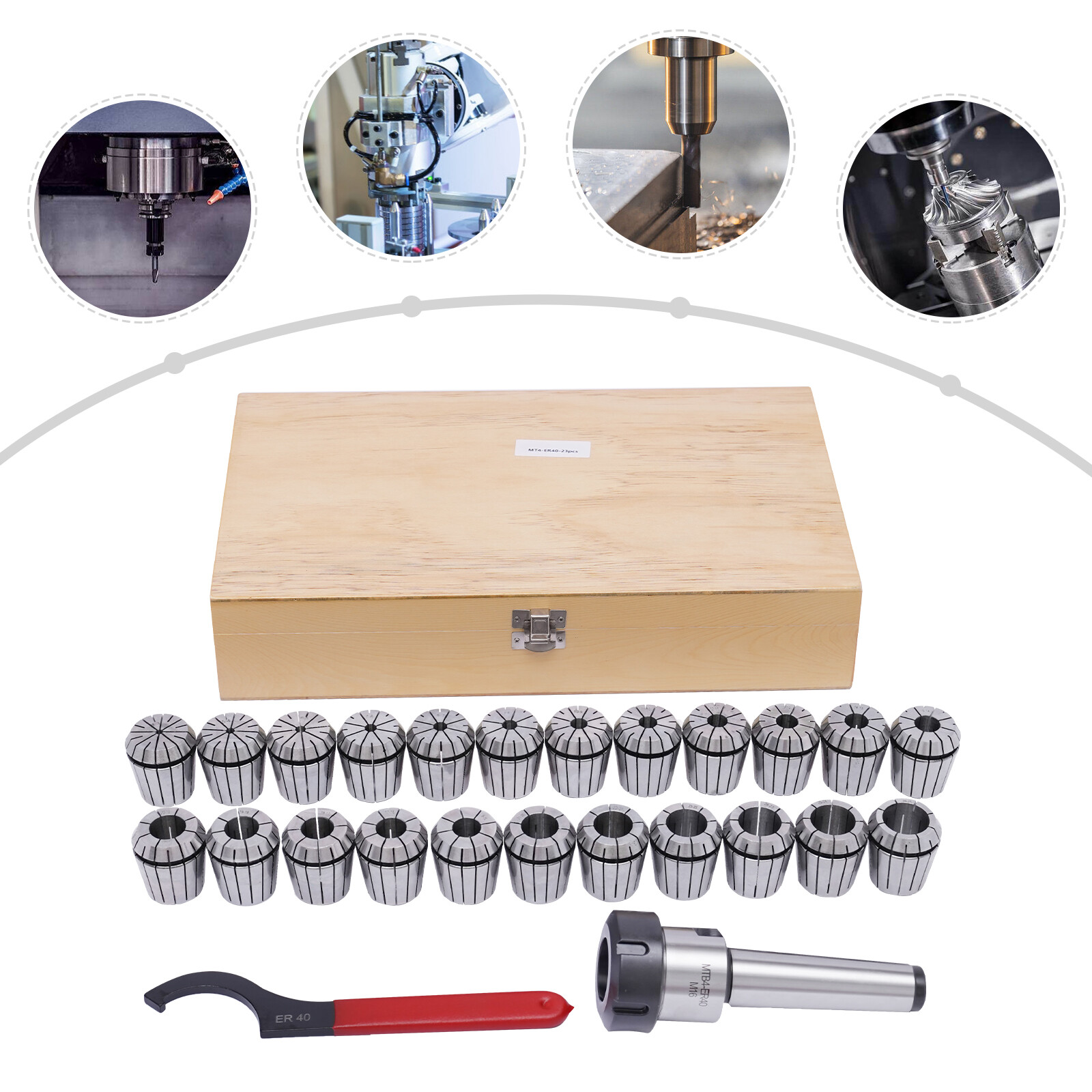 Set vpenjalnih puš 4-26 mm ER40 MK4 za rezkalni stroj, trpežno