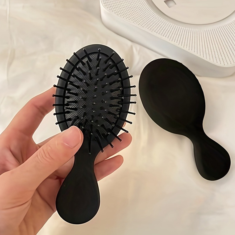 

1pc Mini Travel Hair Brush - Compact With Airbag Cushion, Gentle Detangling, Scalp Massage, Matte Handle For Comfortable Grip, Abs Plastic For Normal Hair, Finishing Comb