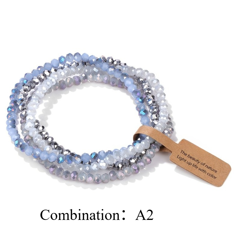 Image of 4pcs Beaded Bracelet, Vintage Fashion Stretch Cord Jewelry, Stackable Necklace, Versatile And Fits All Wrist Sizes, Gift For