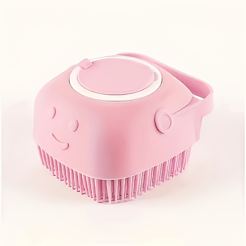 TEMU Pet Bathing Brush, Cat Massage Brush, Grooming Brush, Built-in Storage - Gentle Pet Brush With Built-in Shampoo Dispenser, Multi-functional