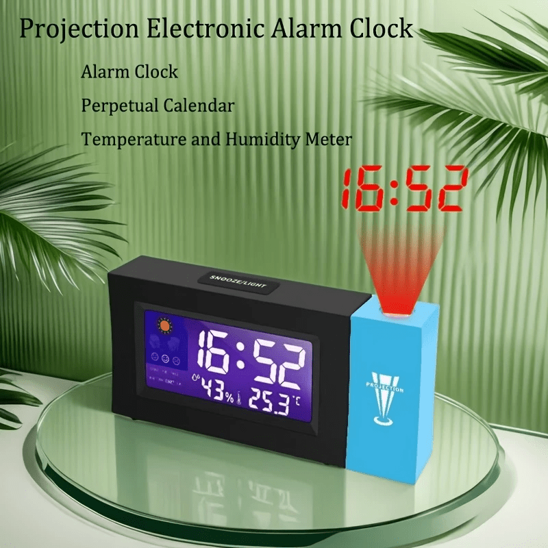 Horloge De Chevet, Réveil à Piles, Horloge Numérique Avec Affichage De La Température Et De L'humidité, Grand écran, Mini Réveil Numérique En Bois LED Avec Sans Tic-tac, Horloge Pour Bureau Et Bureau