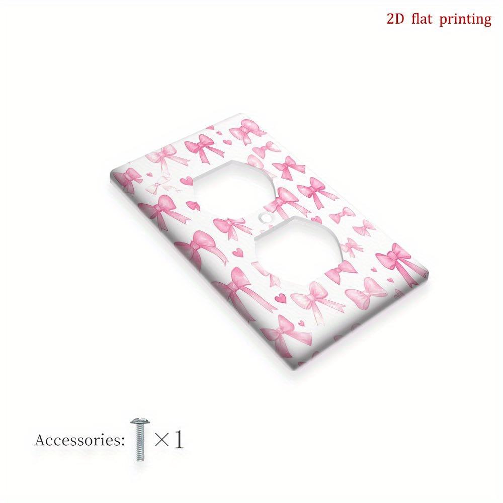 TEMU 1pc [Impression Plate 2D] Plaque Murale Nœud Rose, Couvercle de Prise de Décoratif pour Chambre, Cuisine et Maison, Accessoire de Décoration de