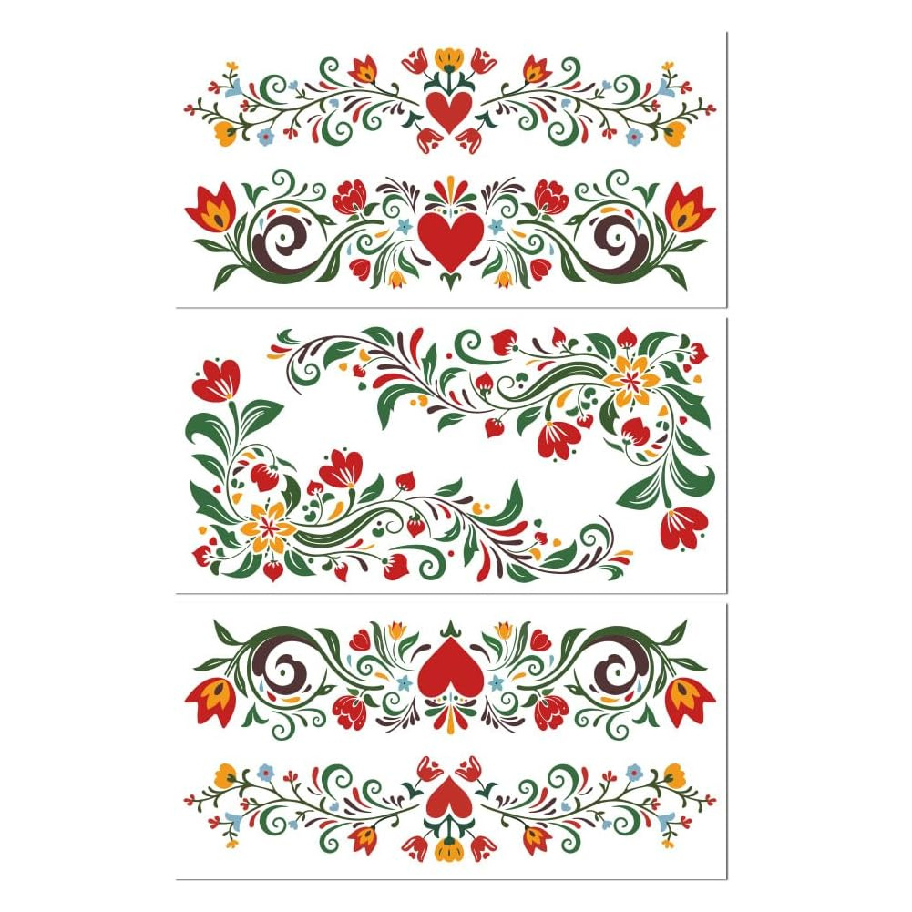 TEMU Adesivi trasferibili decorativi Furniture Craft 11,8 x 5,9 pollici, motivo vintage, confezione da 3, pellicola di trasferimento UV DTF qualit�,