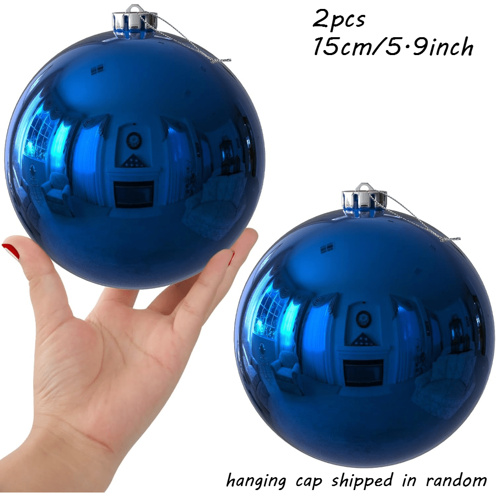 TEMU 2pcs, 15cm Oversized Plastic Christmas Balls, Suitable For Outdoor Christmas Tree Decorations At Holiday Parties () (random Delivery Of Hanging