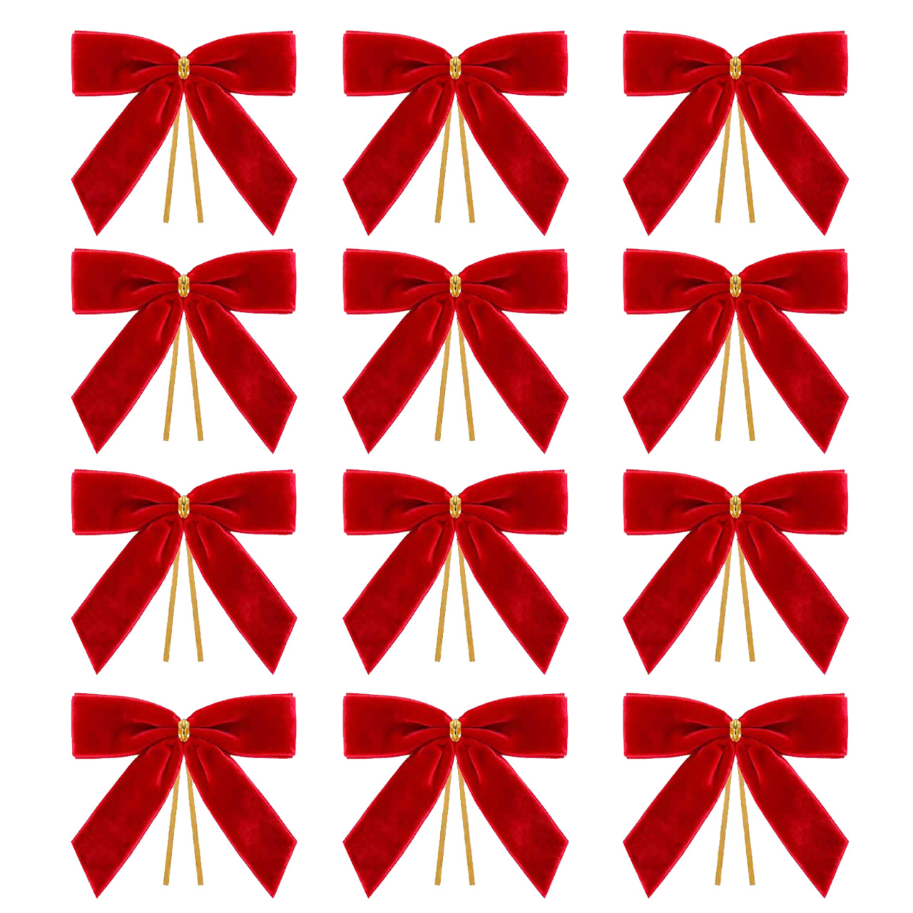TEMU 12pz Fiocchi Natalizi in Adatti per Albero di Natale, , Confezioni Regalo - Eleganti Fiocchi a Nastro con Bordo Avvolgente, Pre-Tagliate per