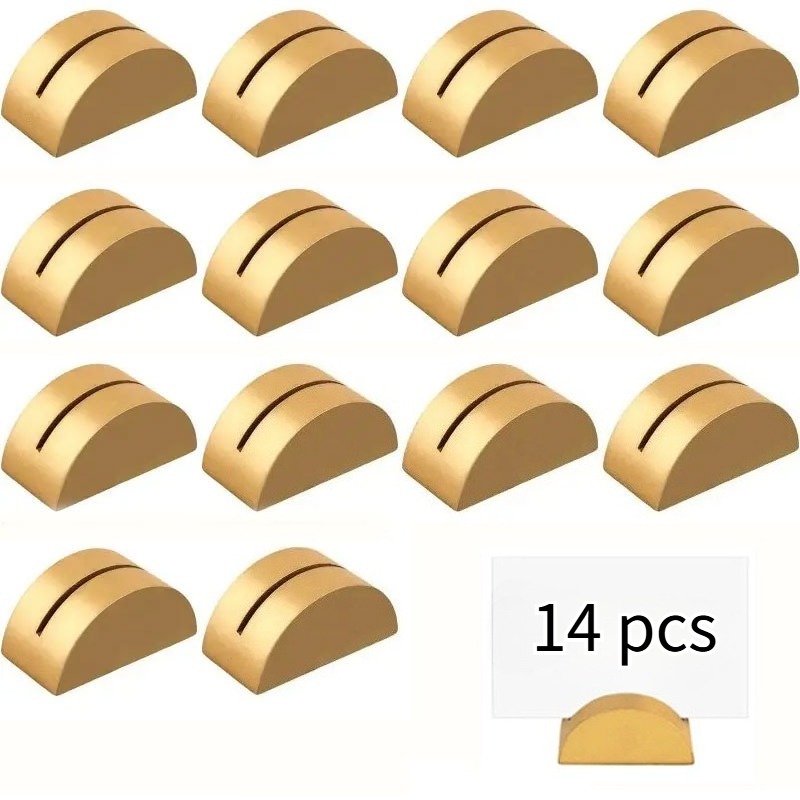TEMU 14pcs Golden Semi-circular Table Number Stands Set - Arched Wedding Table Cards With Numbers 1-14, Made Of Sturdy Lightweight Golden Plastic,