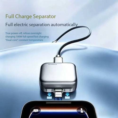 full charge auto disconnect charger fast charging data cable with full charge automatic function compatible with mobile phones tablets earphones and computers type c off charging data cable